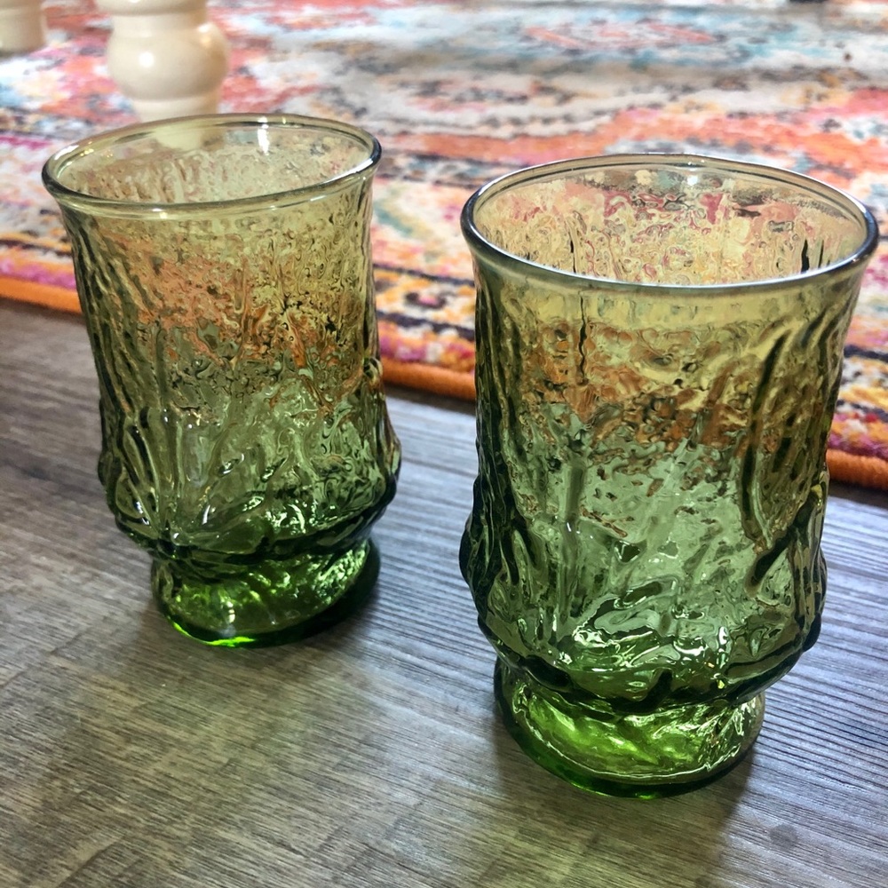 Vintage Anchor Hocking Dimpled Juice Glasses